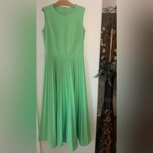 Vintage Green Pleated Dress